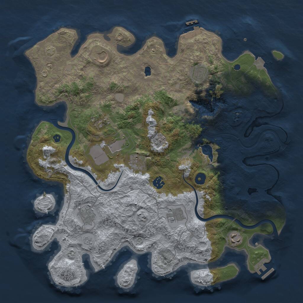 Rust Map: Procedural Map, Size: 4000, Seed: 173860289, 16 Monuments