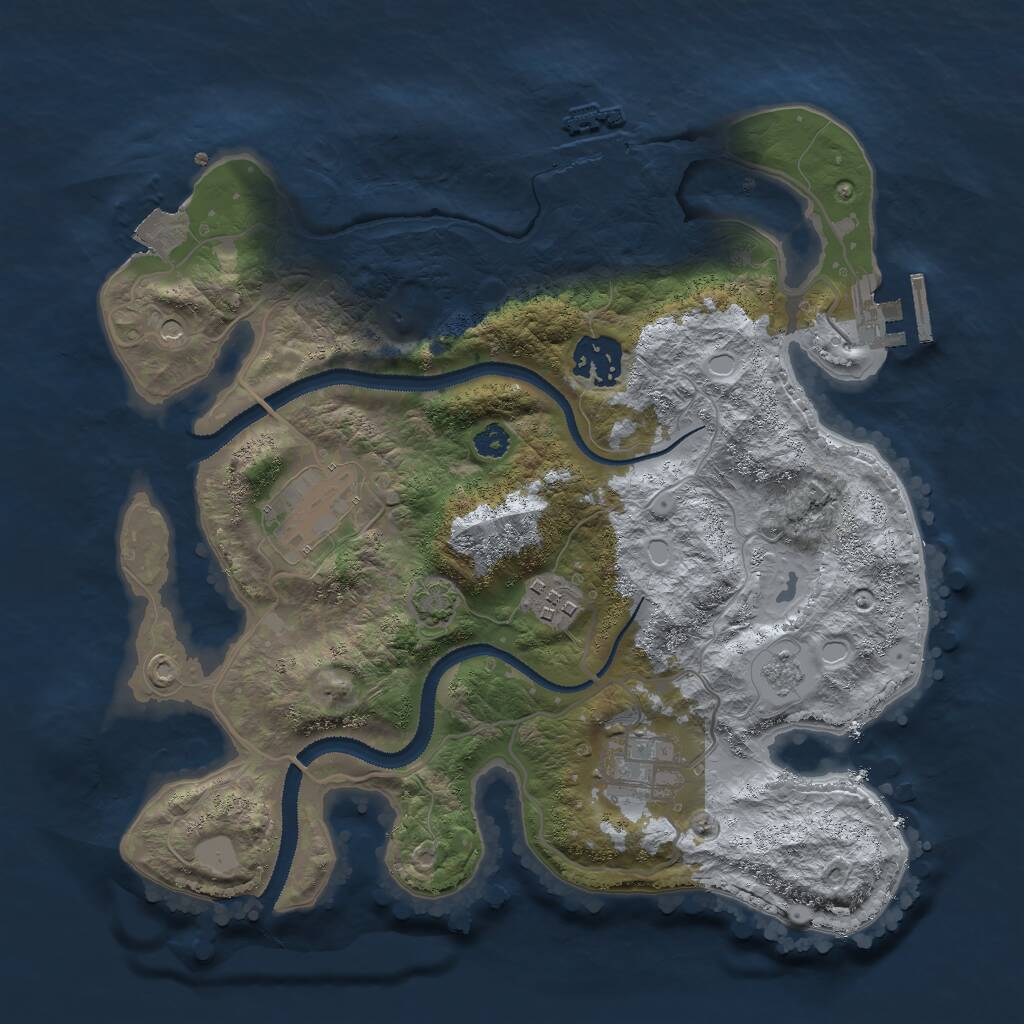 Rust Map: Procedural Map, Size: 3000, Seed: 1932377561, 10 Monuments