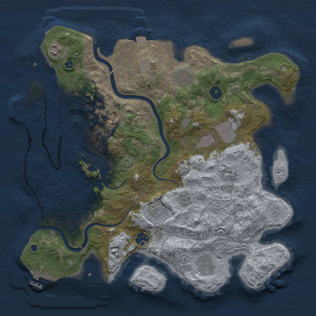 Rust Map: Procedural Map, Size: 3800, Seed: 2900, 15 Monuments