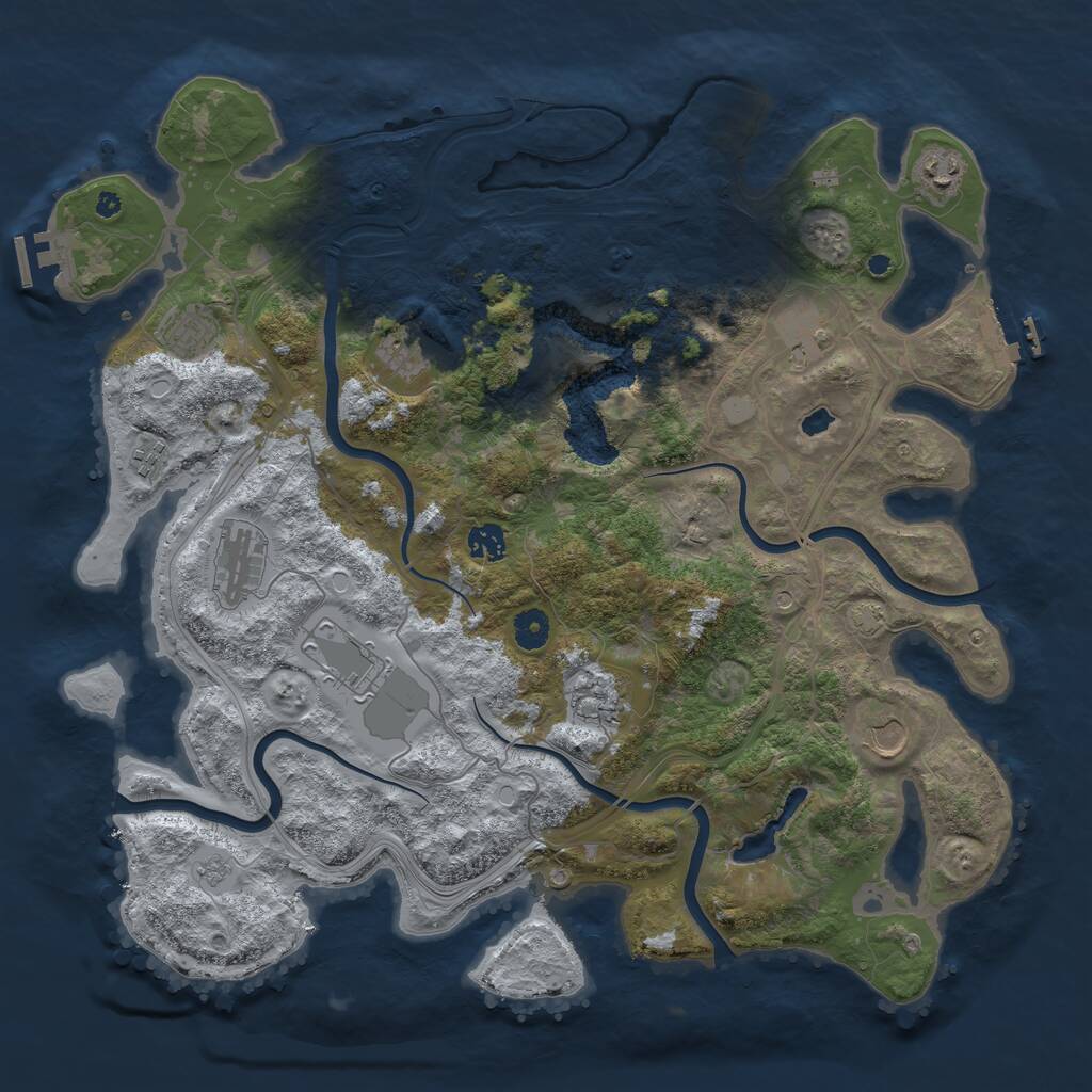 Rust Map: Procedural Map, Size: 4250, Seed: 1499246455, 16 Monuments
