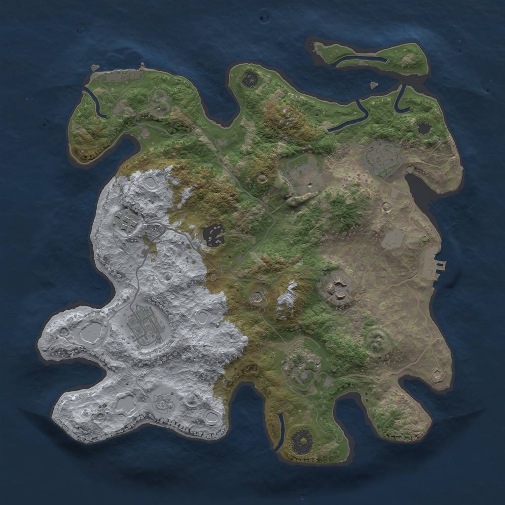 Rust Map: Procedural Map, Size: 3250, Seed: 1564402554, 14 Monuments