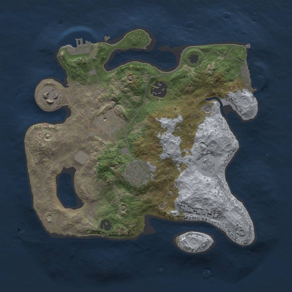 Rust Map: Procedural Map, Size: 2650, Seed: 1094941131, 11 Monuments