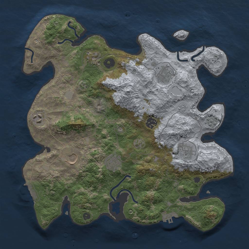 Rust Map: Procedural Map, Size: 3500, Seed: 8153, 15 Monuments