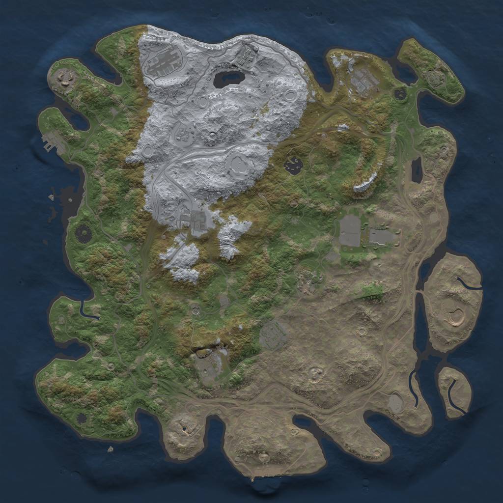 Rust Map: Procedural Map, Size: 4250, Seed: 1061376465, 19 Monuments