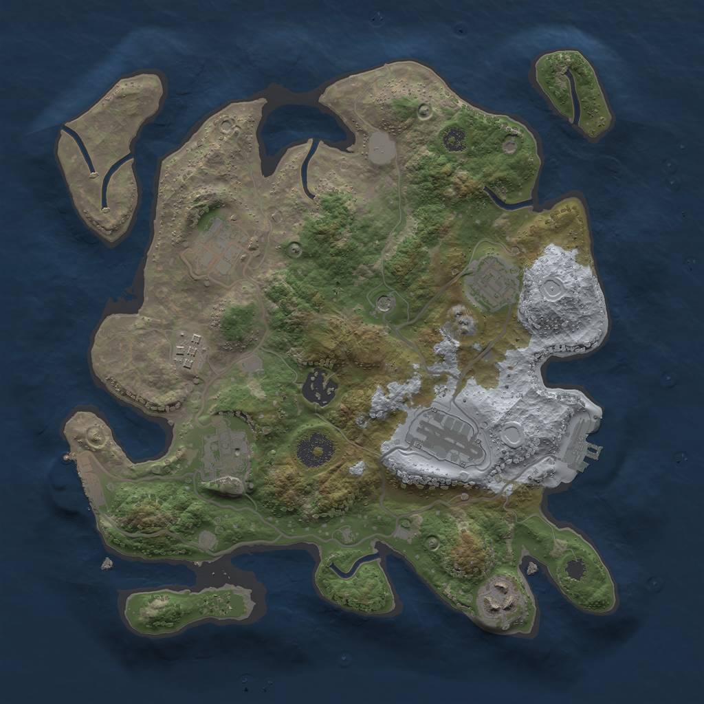Rust Map: Procedural Map, Size: 3000, Seed: 1634697961, 13 Monuments