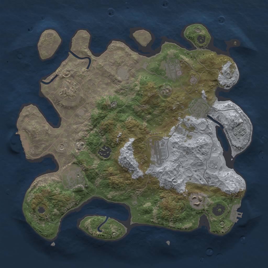 Rust Map: Procedural Map, Size: 3250, Seed: 351677647, 15 Monuments
