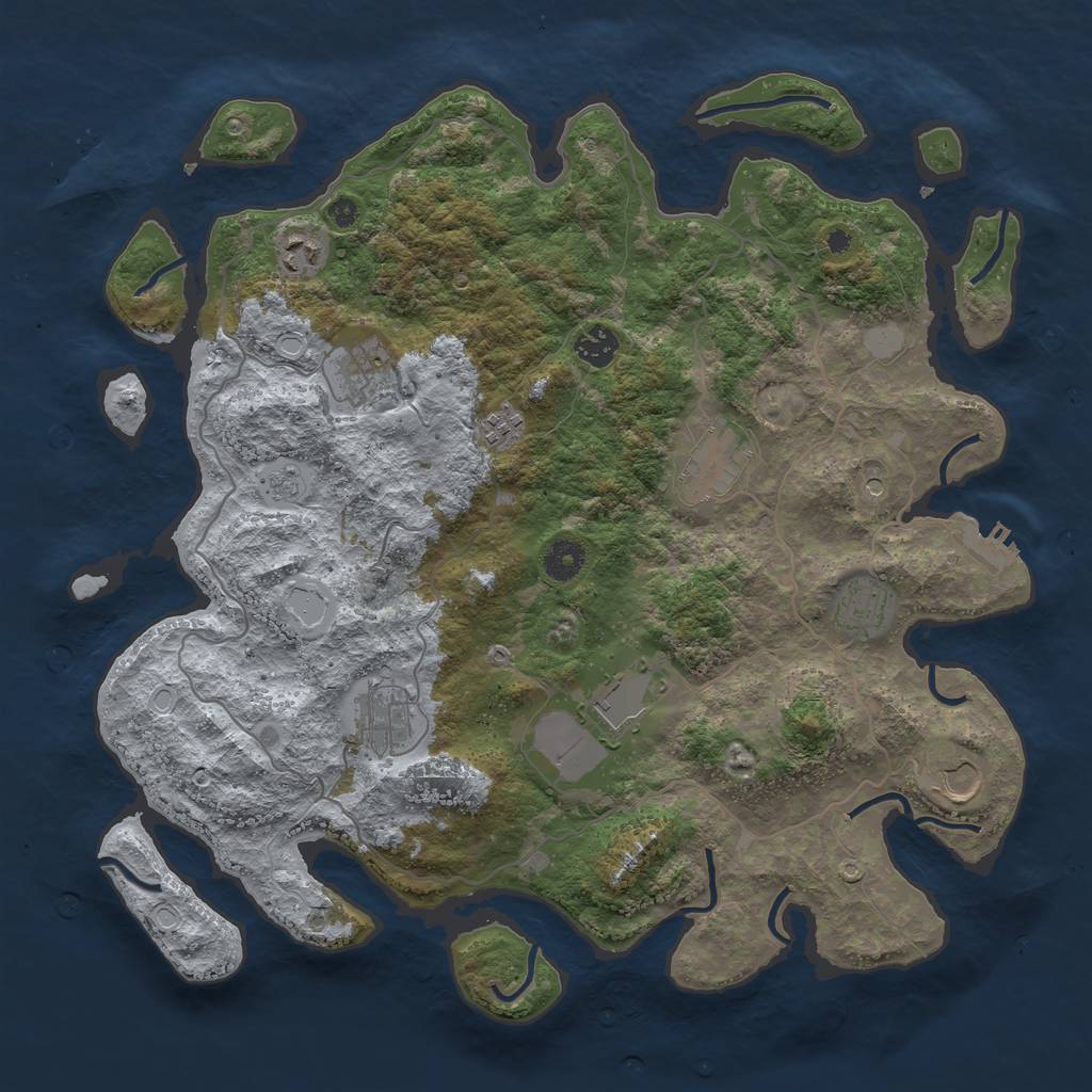 Rust Map: Procedural Map, Size: 4000, Seed: 511721742, 15 Monuments