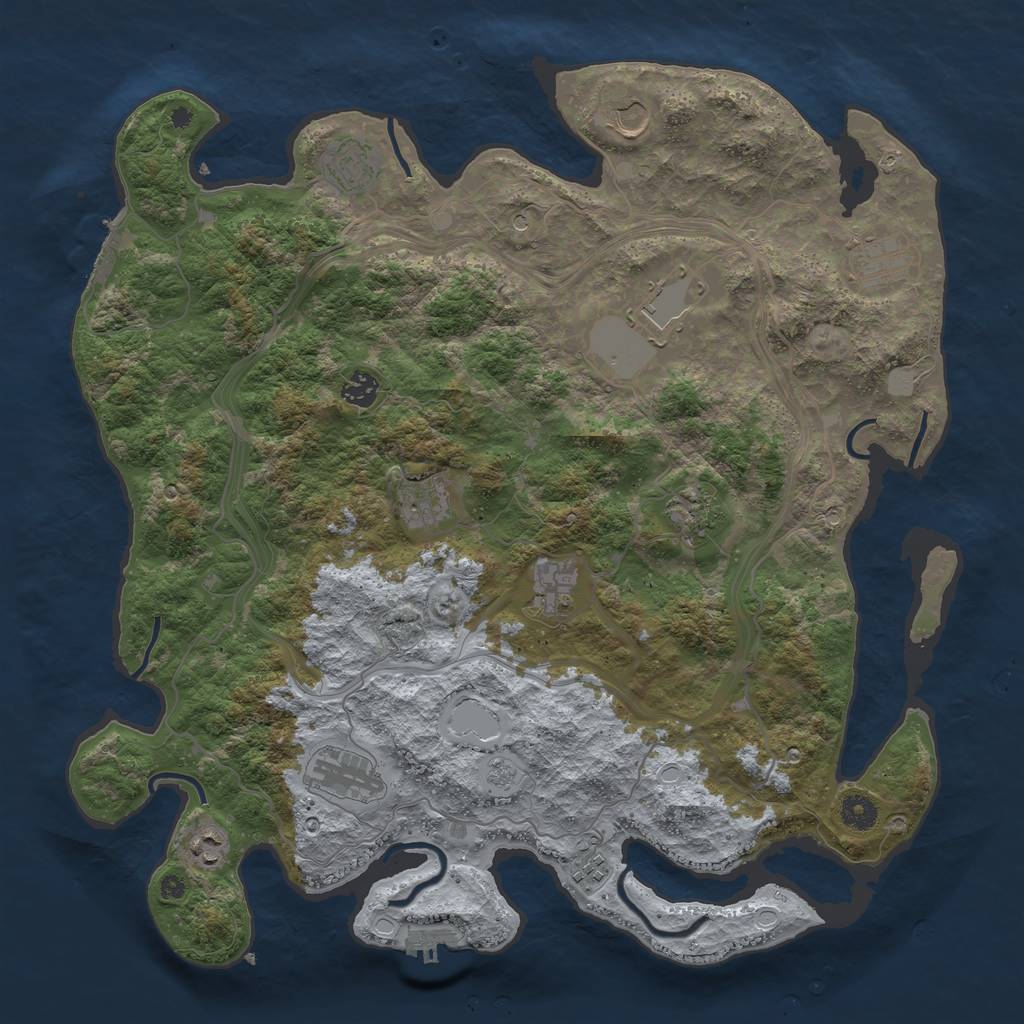 Rust Map: Procedural Map, Size: 4250, Seed: 6571, 18 Monuments