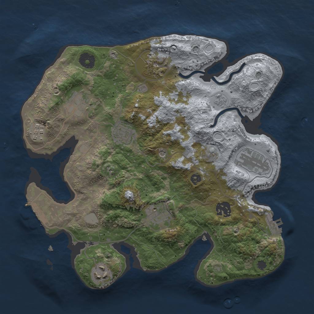 Rust Map: Procedural Map, Size: 3000, Seed: 504546253, 15 Monuments
