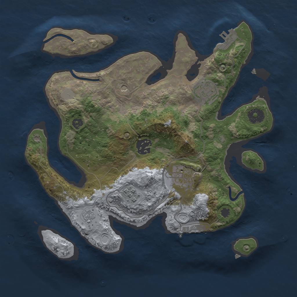 Rust Map: Procedural Map, Size: 2800, Seed: 1983181415, 11 Monuments