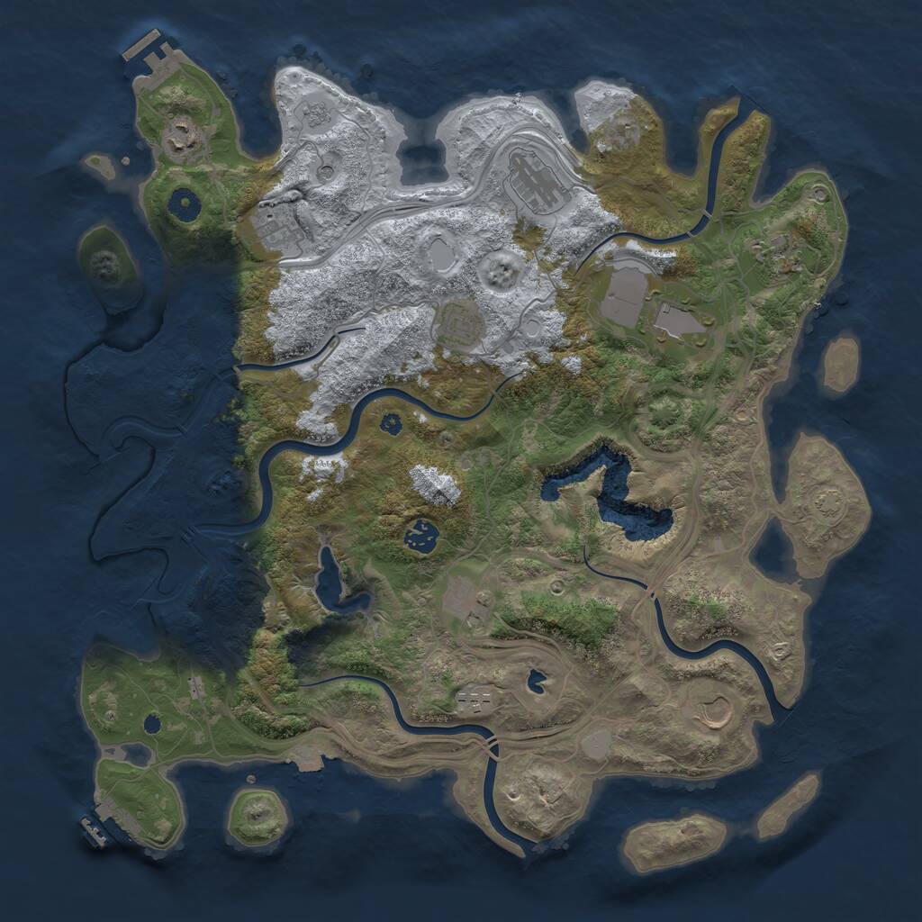 Rust Map: Procedural Map, Size: 4250, Seed: 21121, 16 Monuments