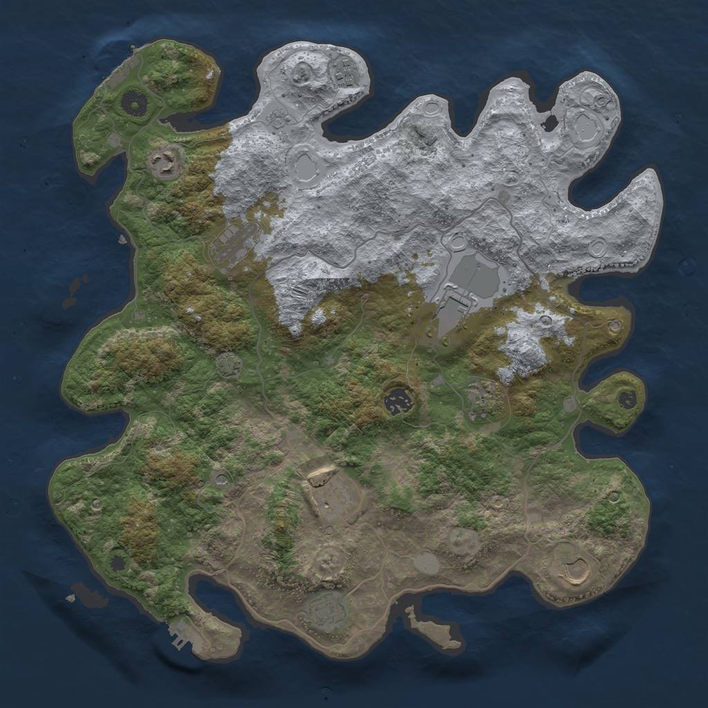 Rust Map: Procedural Map, Size: 4000, Seed: 1206431911, 17 Monuments