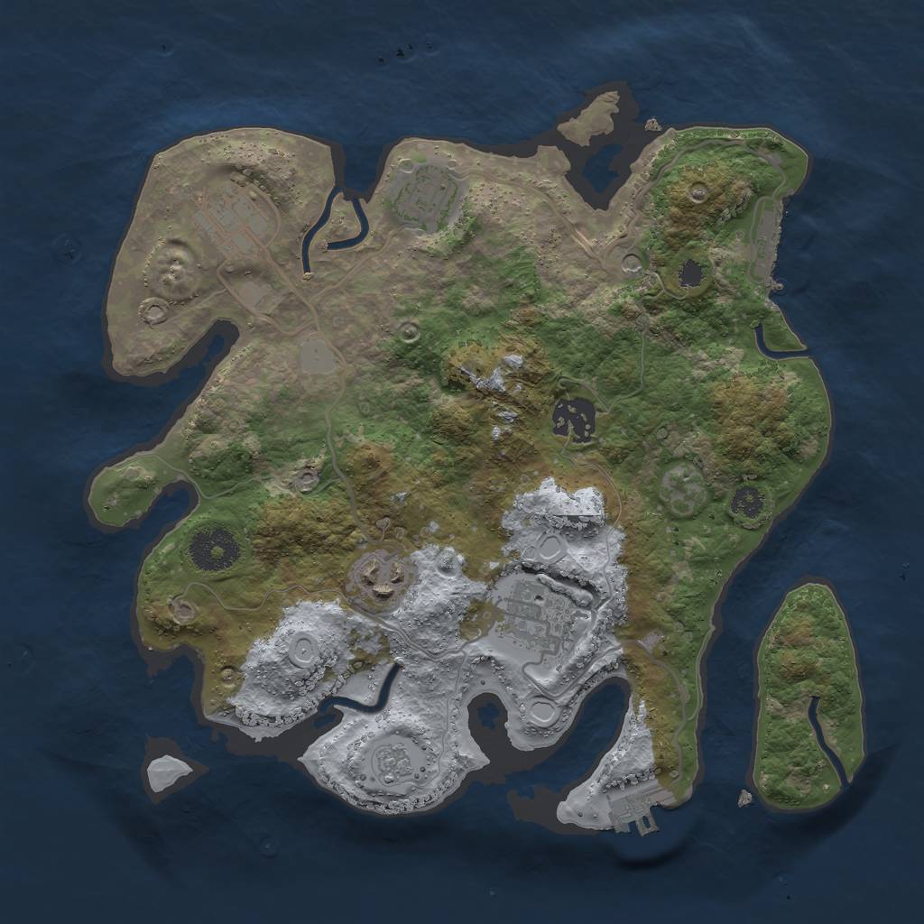 Rust Map: Procedural Map, Size: 3000, Seed: 432289537, 12 Monuments