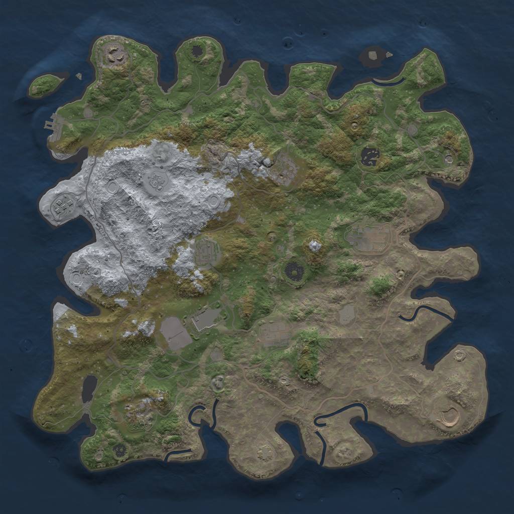 Rust Map: Procedural Map, Size: 4000, Seed: 1683266978, 17 Monuments