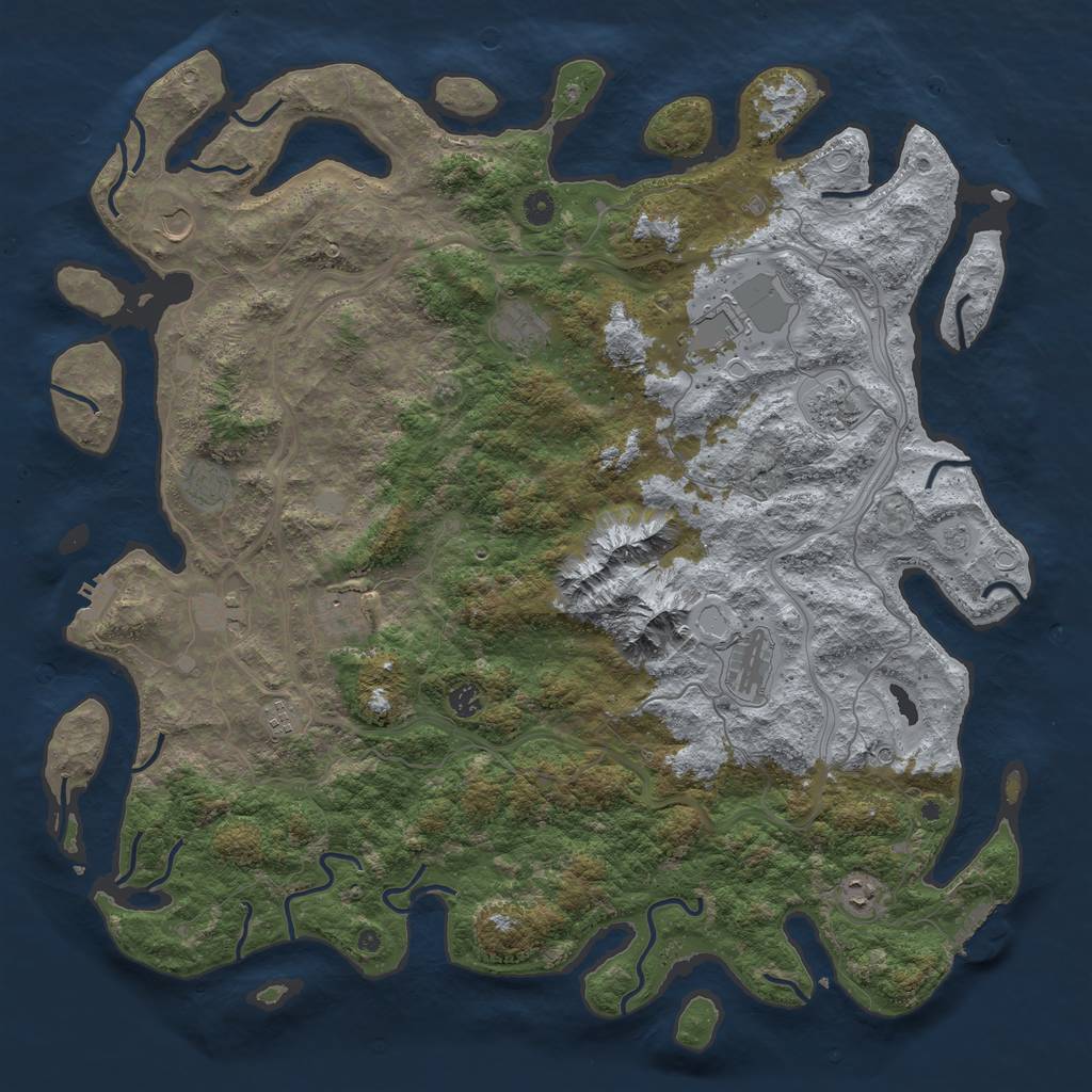 Rust Map: Procedural Map, Size: 5000, Seed: 1415411539, 18 Monuments