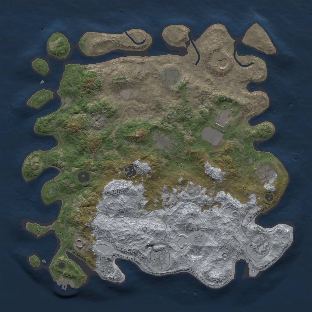 Rust Map: Procedural Map, Size: 4000, Seed: 361414775, 16 Monuments