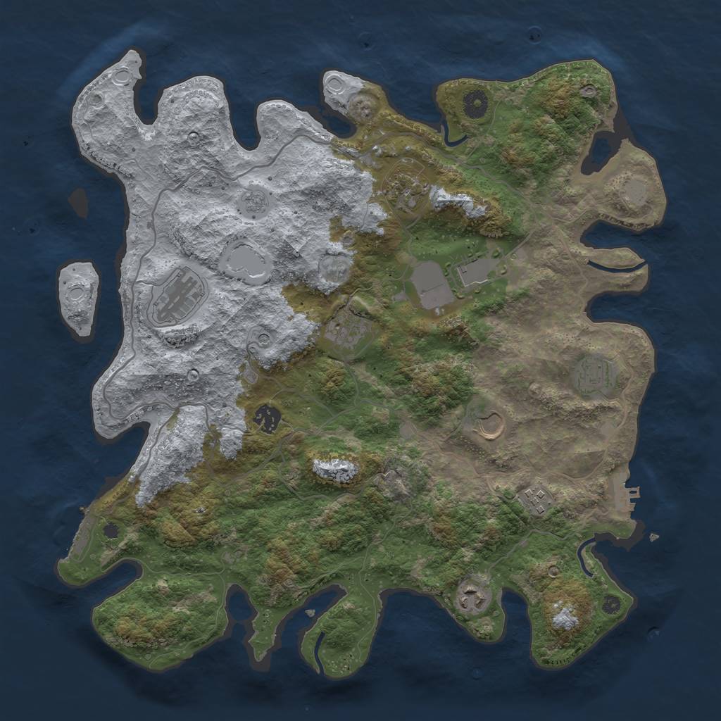 Rust Map: Procedural Map, Size: 4000, Seed: 40609187, 16 Monuments