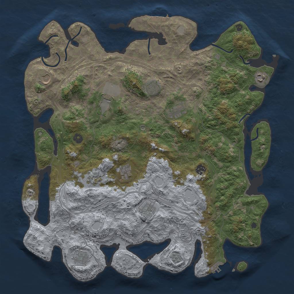 Rust Map: Procedural Map, Size: 4500, Seed: 178911, 18 Monuments