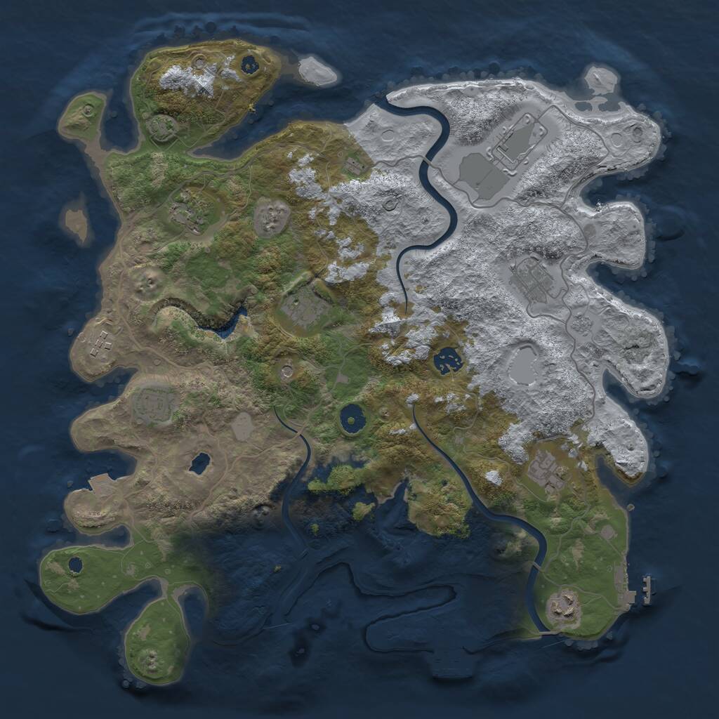 Rust Map: Procedural Map, Size: 4000, Seed: 806517261, 15 Monuments
