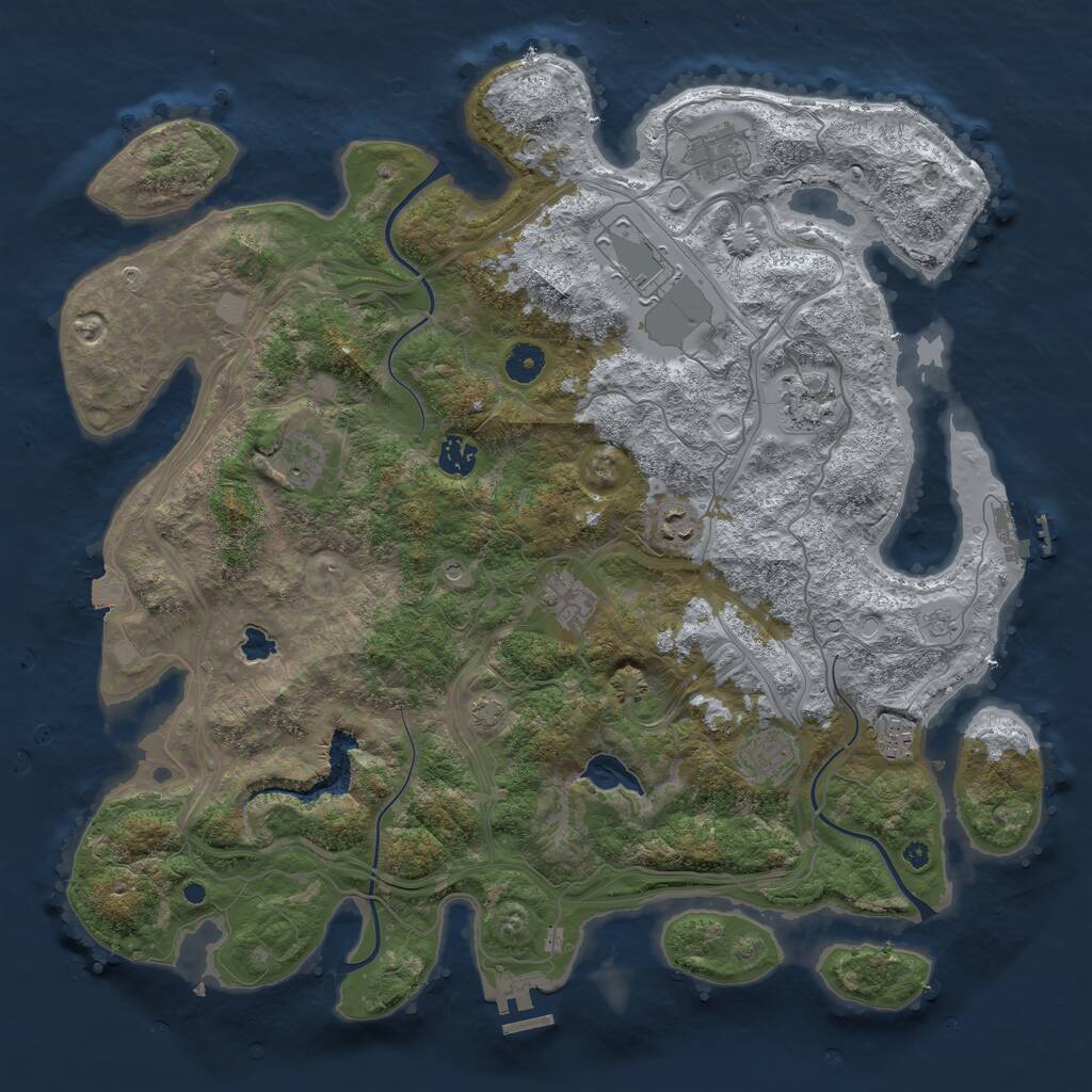 Rust Map: Procedural Map, Size: 4250, Seed: 284967067, 15 Monuments