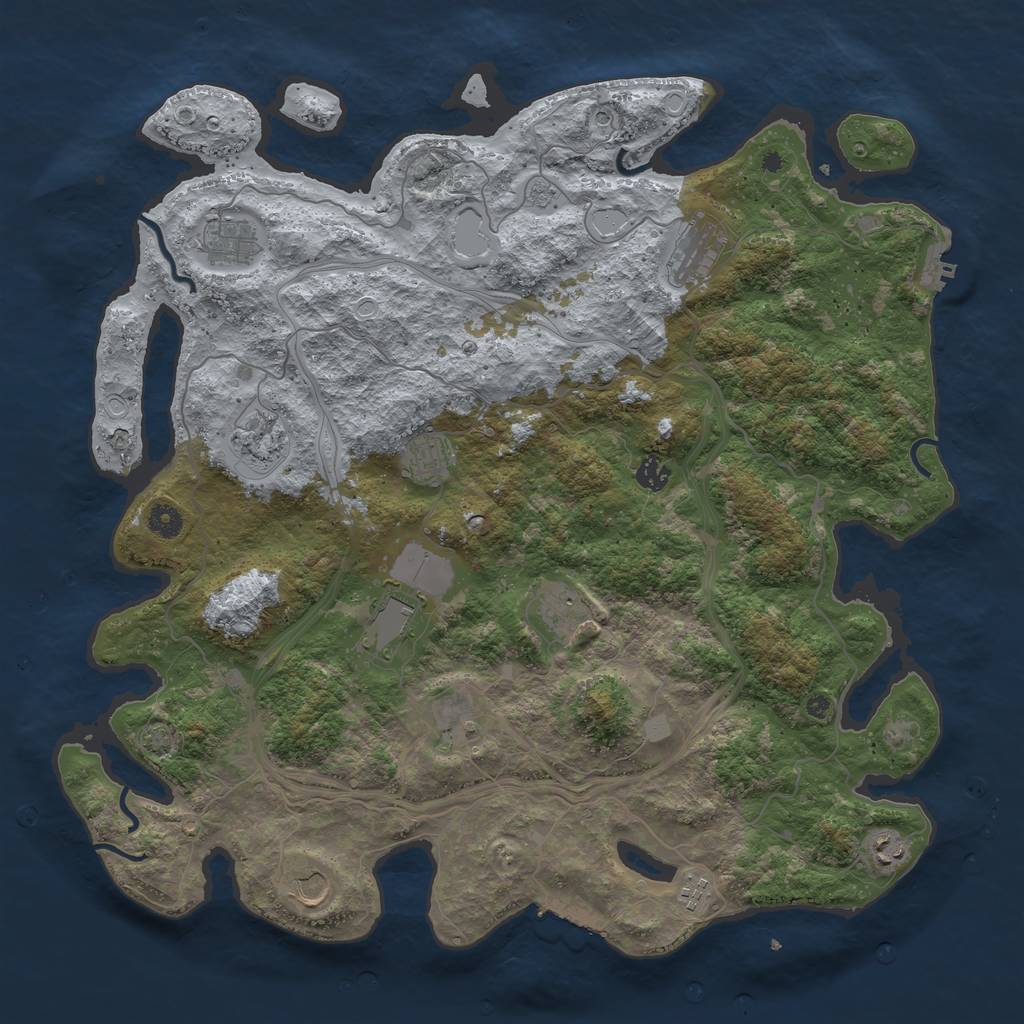 Rust Map: Procedural Map, Size: 4500, Seed: 1676332938, 19 Monuments