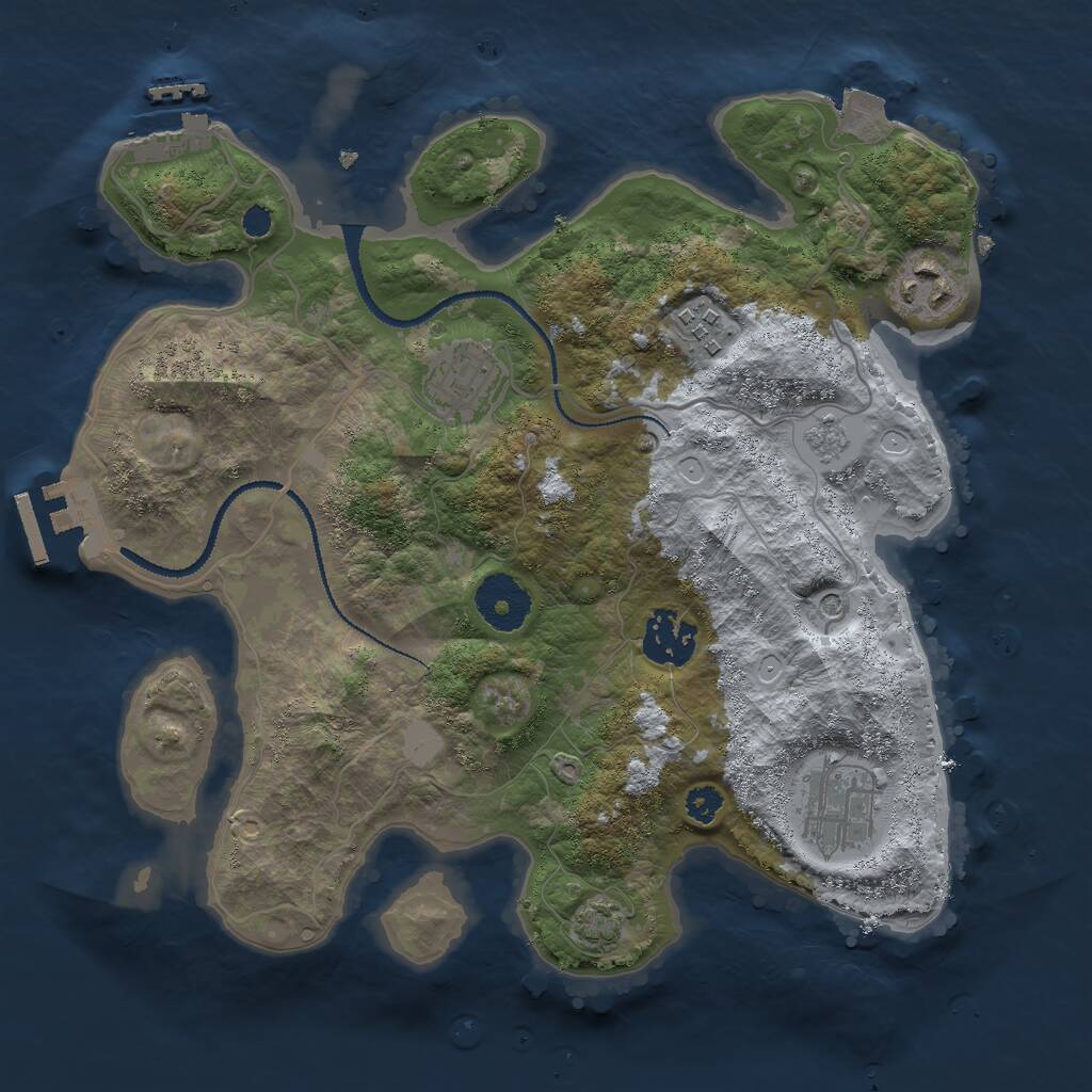 Rust Map: Procedural Map, Size: 3000, Seed: 1447146284, 11 Monuments