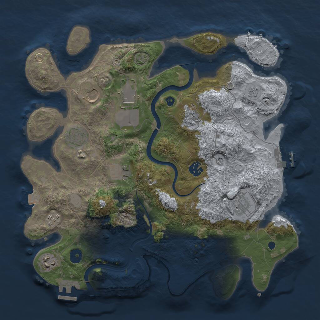 Rust Map: Procedural Map, Size: 3500, Seed: 8533, 15 Monuments