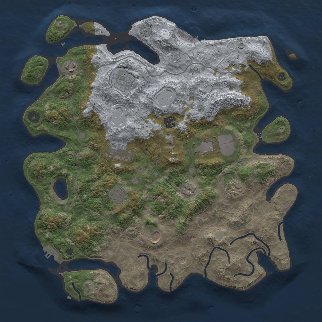 Rust Map: Procedural Map, Size: 4000, Seed: 1600627735, 16 Monuments