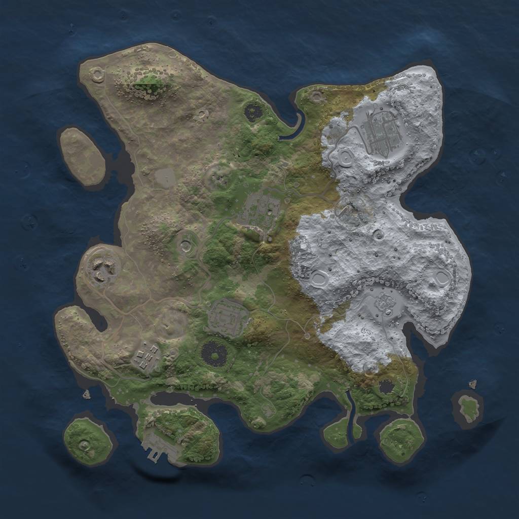 Rust Map: Procedural Map, Size: 3000, Seed: 1399009583, 11 Monuments