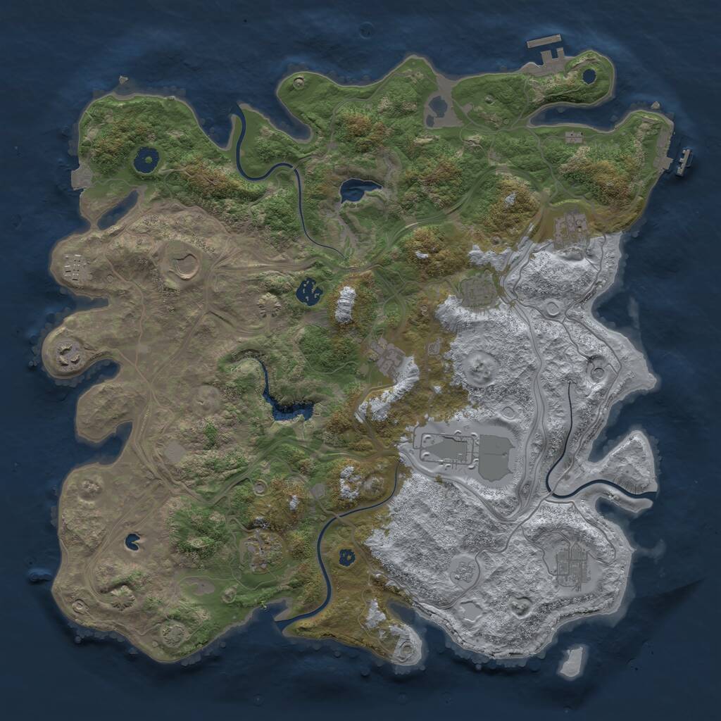 Rust Map: Procedural Map, Size: 4250, Seed: 2129470745, 16 Monuments