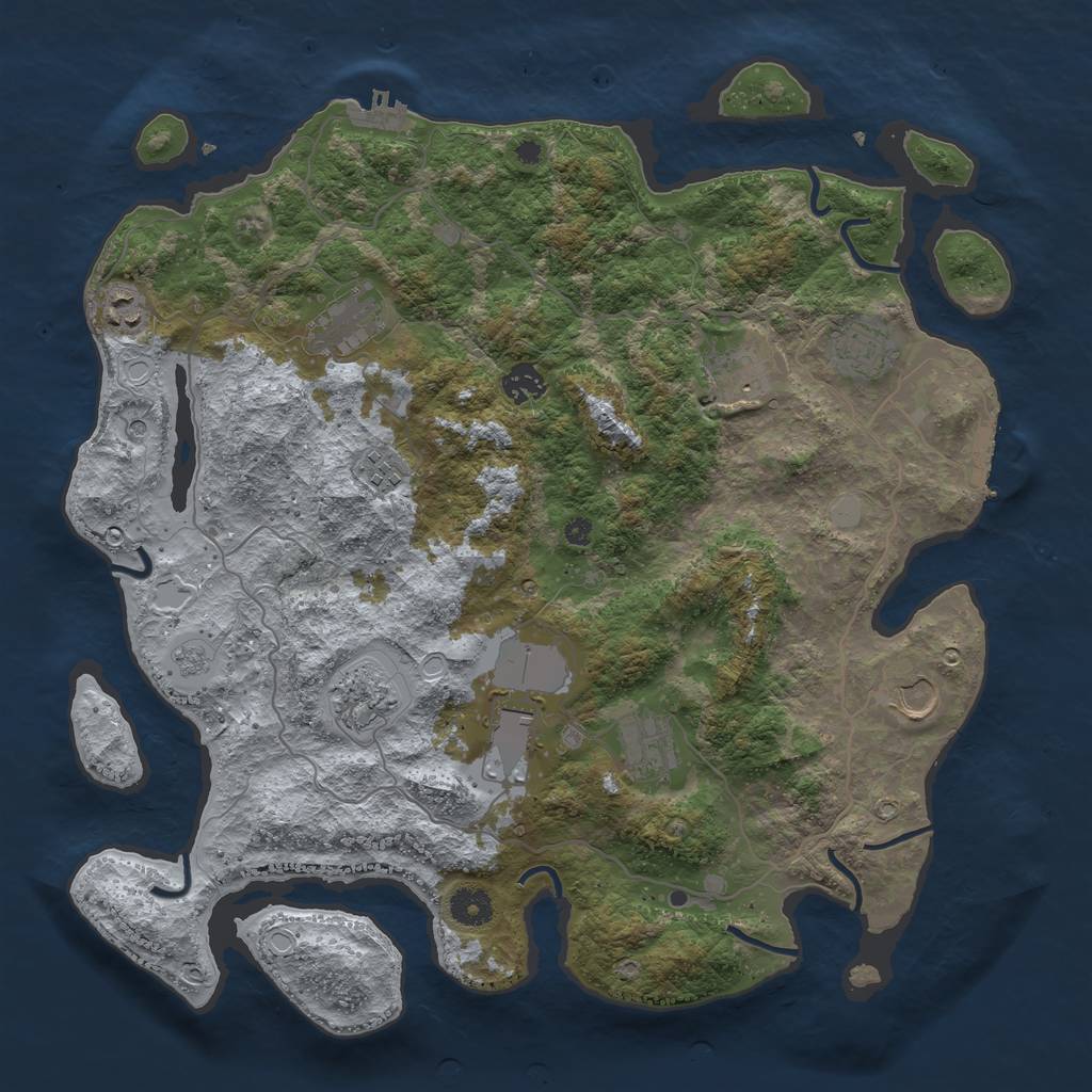 Rust Map: Procedural Map, Size: 4000, Seed: 365068830, 17 Monuments
