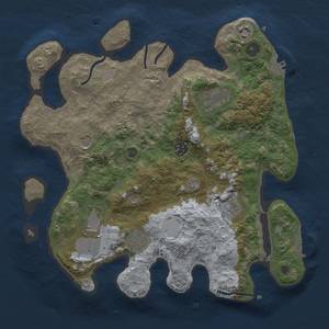 Thumbnail Rust Map: Procedural Map, Size: 3500, Seed: 1596, 15 Monuments