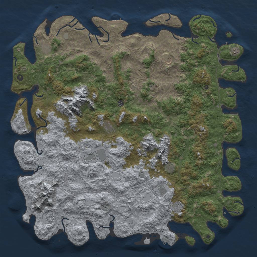 Rust Map: Procedural Map, Size: 6000, Seed: 1520, 18 Monuments
