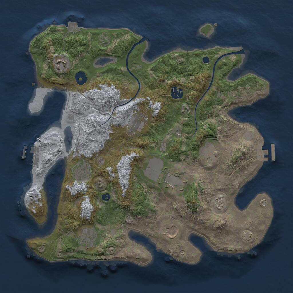 Rust Map: Procedural Map, Size: 3500, Seed: 8659, 14 Monuments