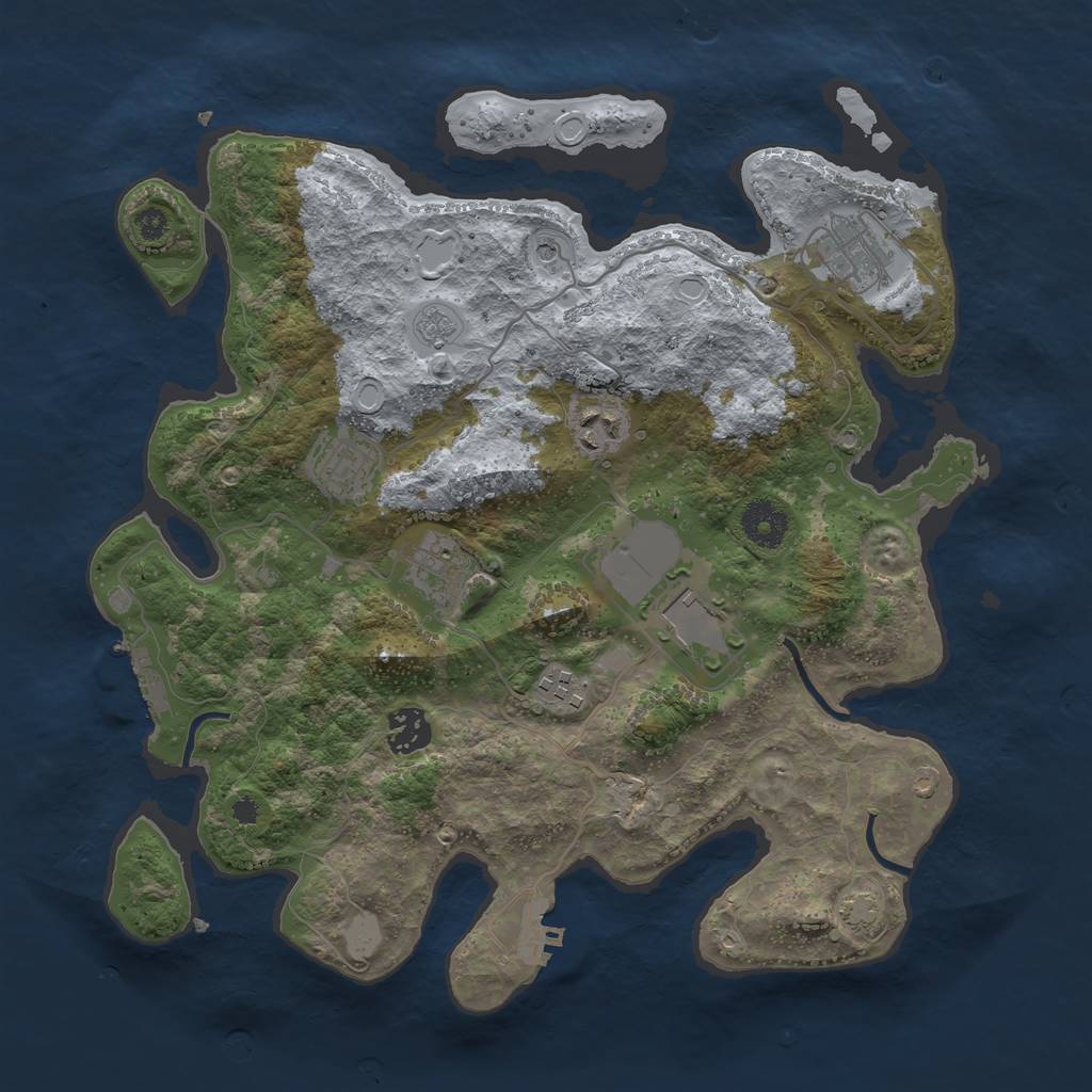 Rust Map: Procedural Map, Size: 3500, Seed: 8532, 15 Monuments