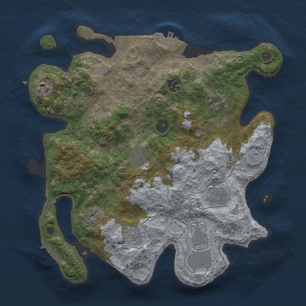 Rust Map: Procedural Map, Size: 3500, Seed: 164569474, 15 Monuments