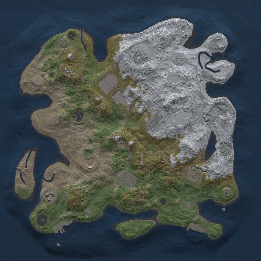 Rust Map: Procedural Map, Size: 3550, Seed: 276128, 17 Monuments