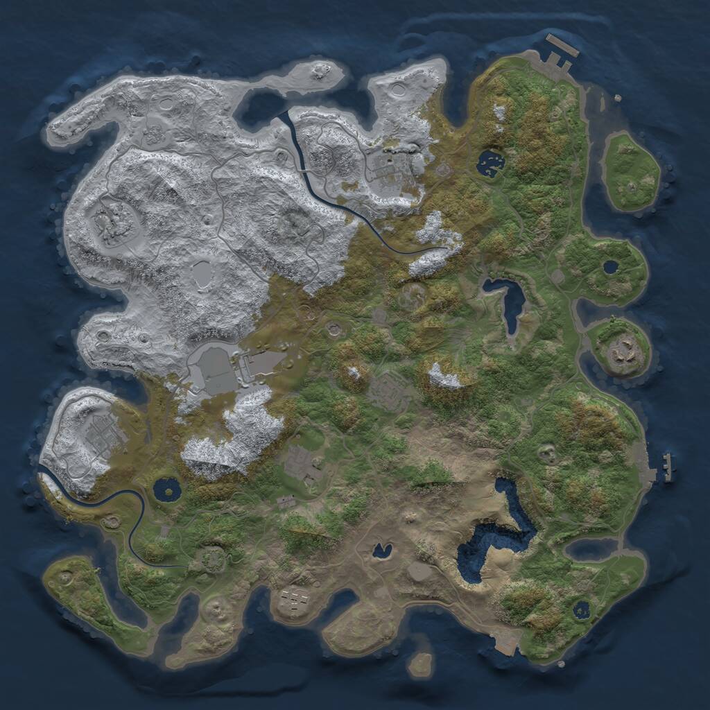 Rust Map: Procedural Map, Size: 4000, Seed: 46236367, 15 Monuments