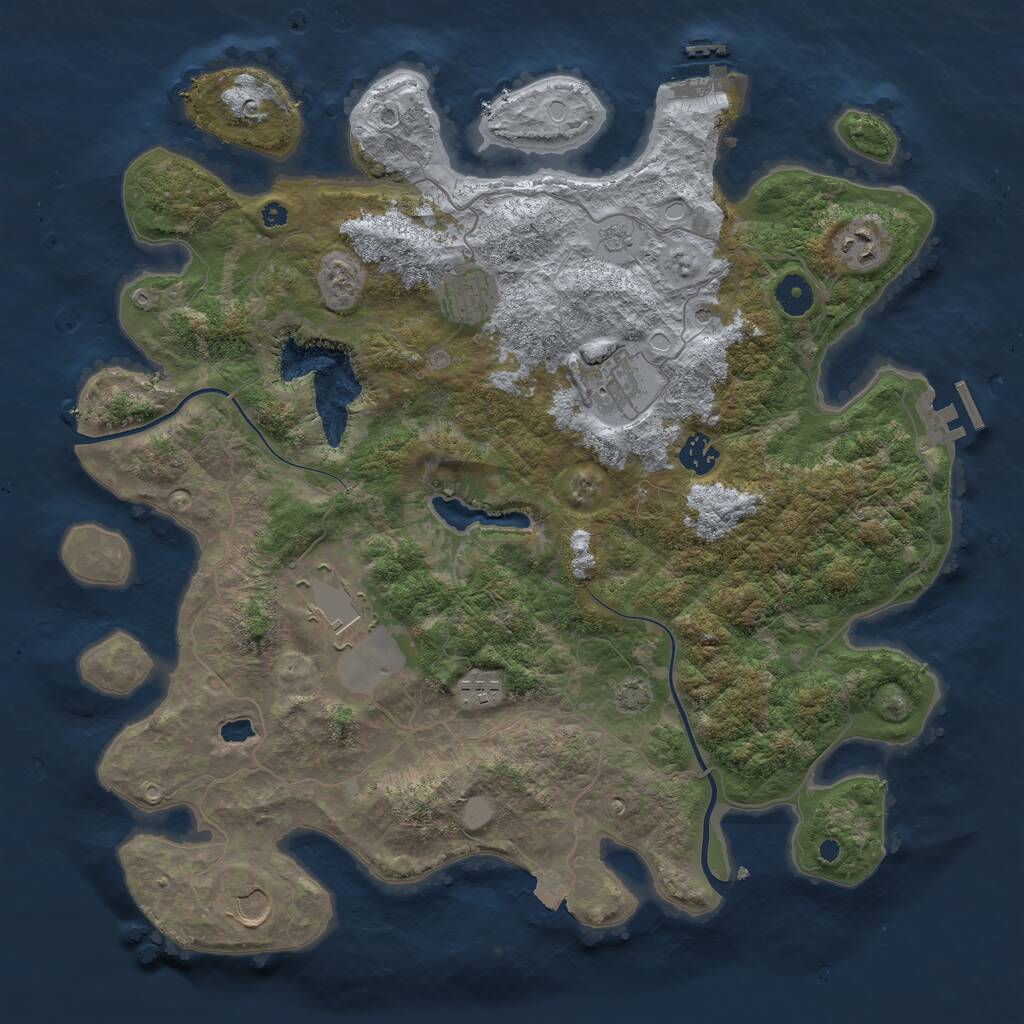 Rust Map: Procedural Map, Size: 4000, Seed: 1563301294, 13 Monuments