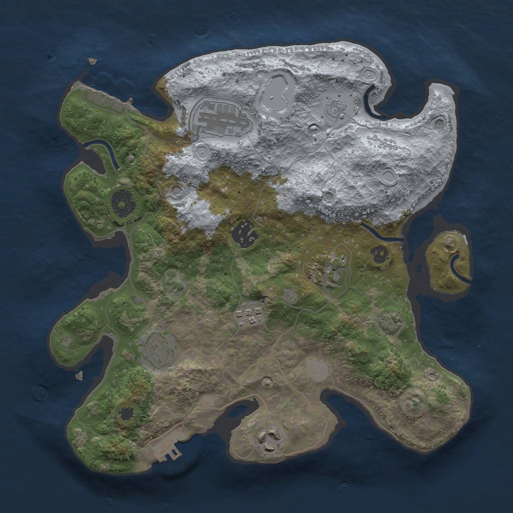Rust Map: Procedural Map, Size: 3000, Seed: 416584613, 14 Monuments