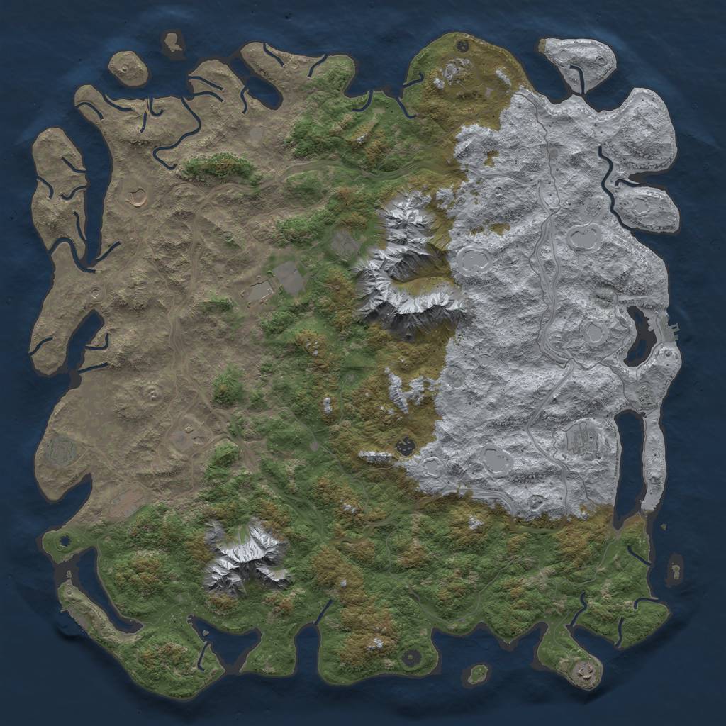 Rust Map: Procedural Map, Size: 6000, Seed: 6514328, 18 Monuments