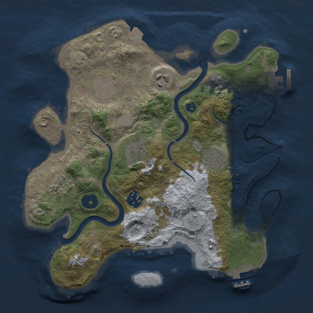 Rust Map: Procedural Map, Size: 3000, Seed: 298197589, 13 Monuments