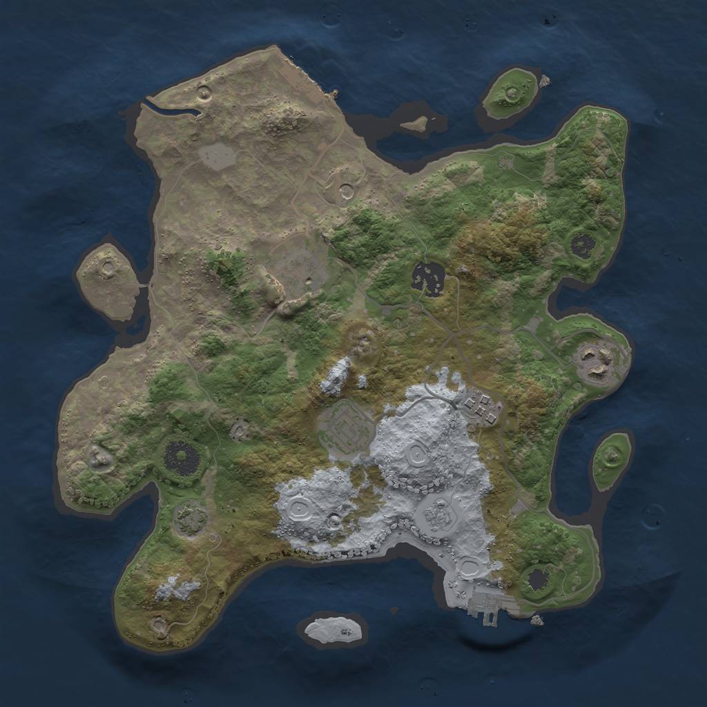 Rust Map: Procedural Map, Size: 3000, Seed: 298197589, 13 Monuments