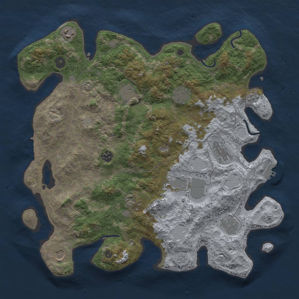 Rust Map: Procedural Map, Size: 4000, Seed: 415, 17 Monuments