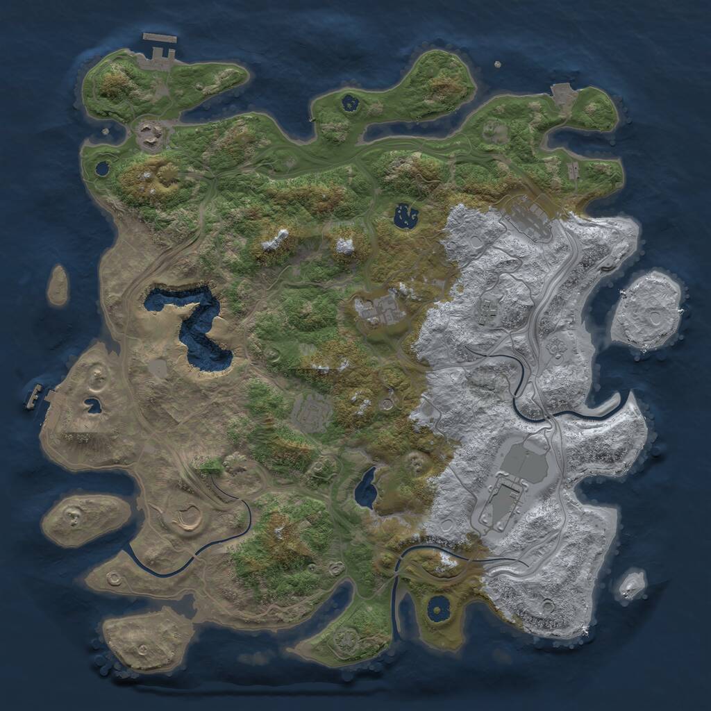 Rust Map: Procedural Map, Size: 4250, Seed: 188583232, 14 Monuments