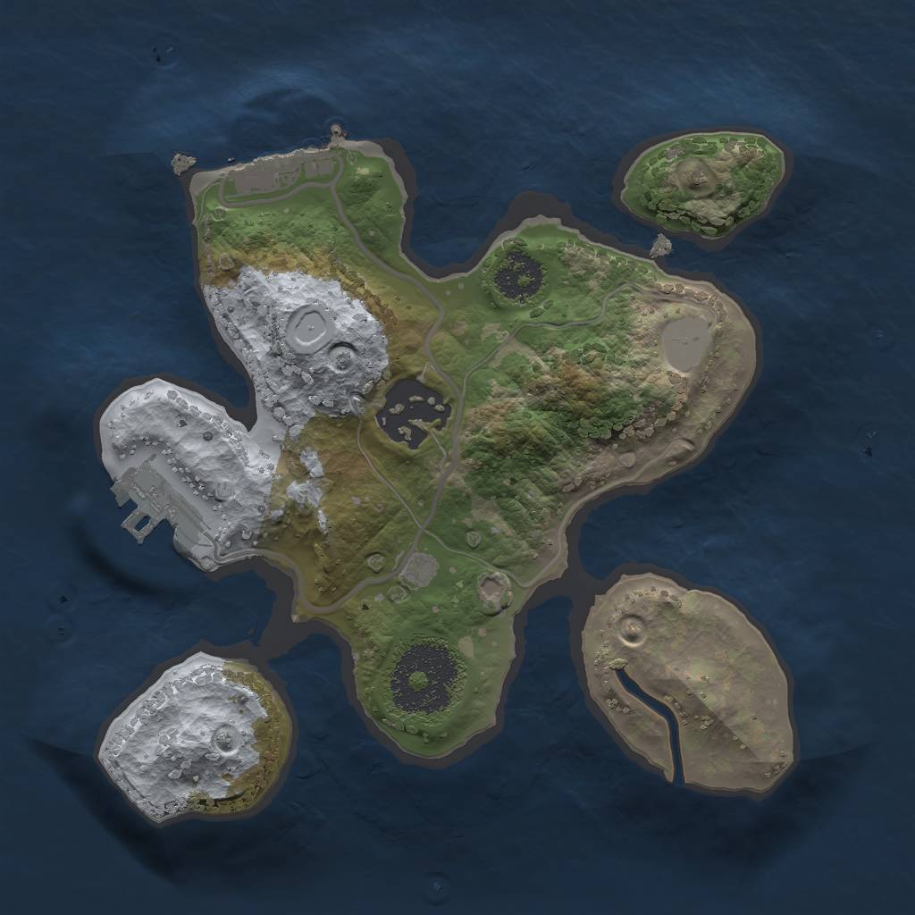 Rust Map: Procedural Map, Size: 2000, Seed: 1231315413, 6 Monuments