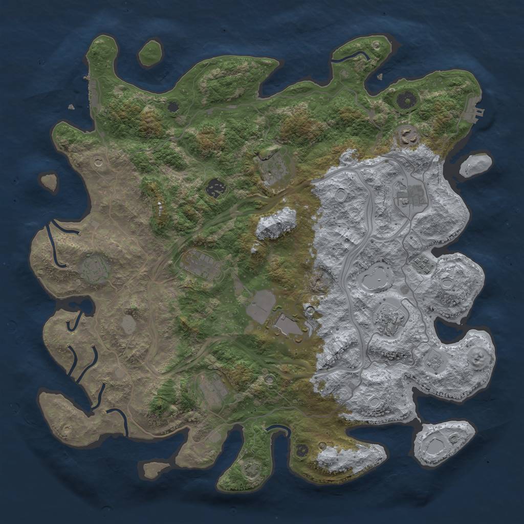 Rust Map: Procedural Map, Size: 4250, Seed: 226748592, 18 Monuments