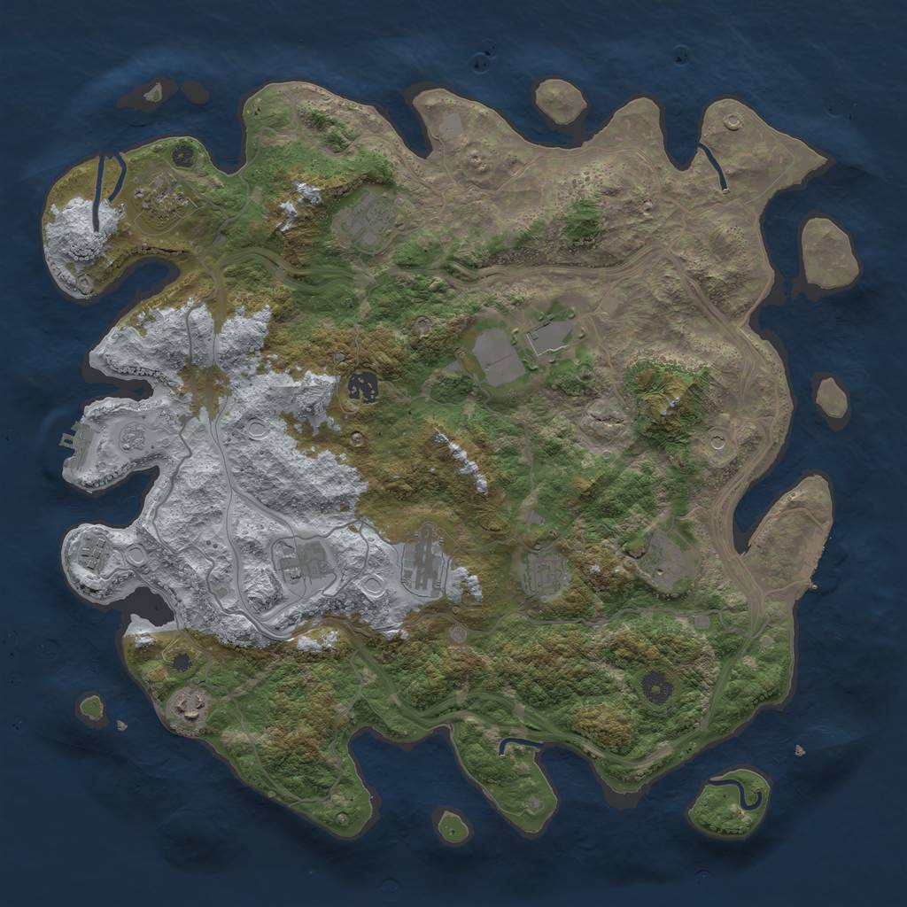 Rust Map: Procedural Map, Size: 4250, Seed: 760853828, 17 Monuments
