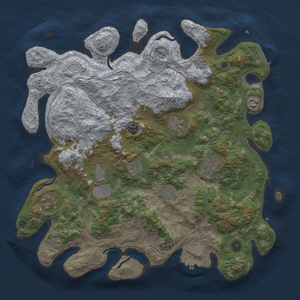 Rust Map: Procedural Map, Size: 4250, Seed: 353414870, 16 Monuments