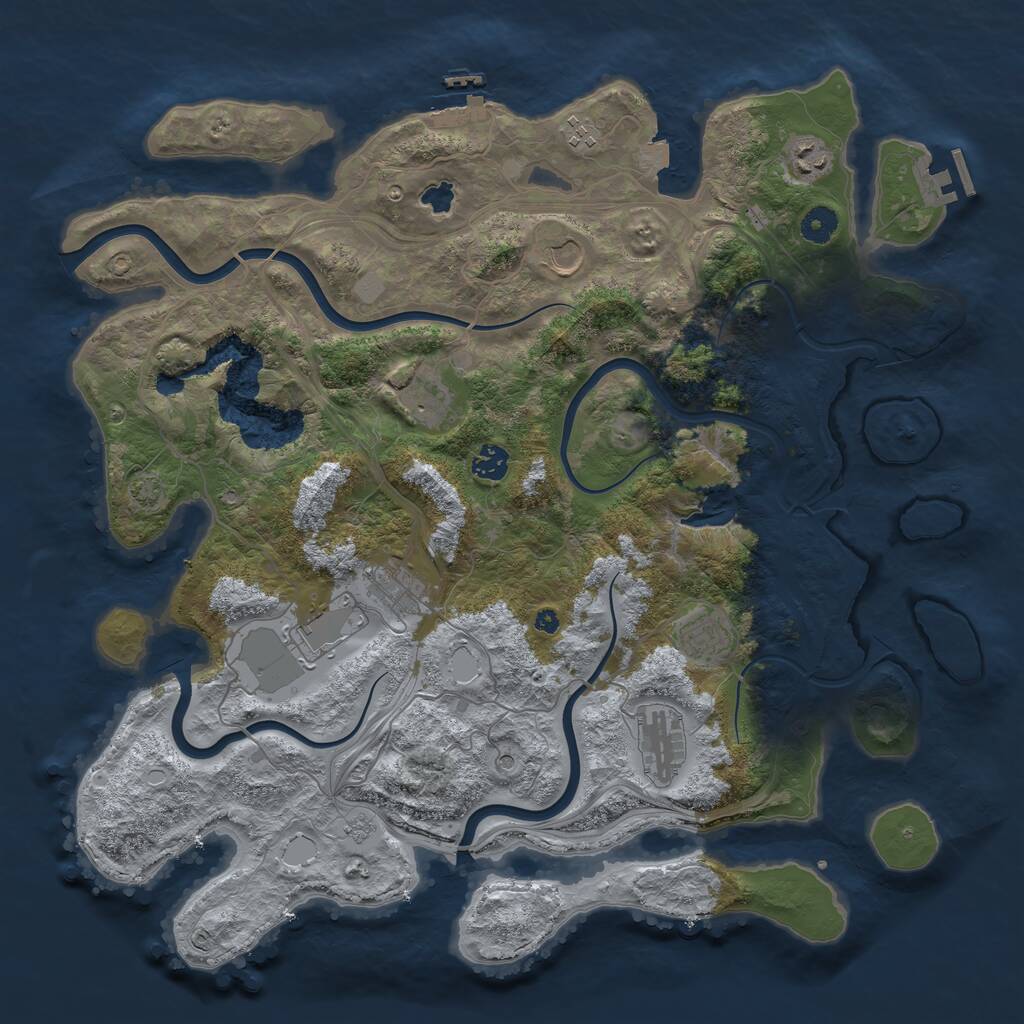 Rust Map: Procedural Map, Size: 4250, Seed: 593694696, 15 Monuments